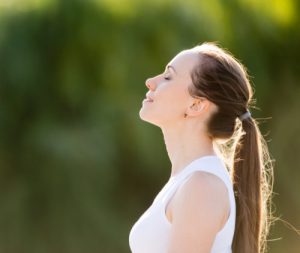 'woman with fresh breath'